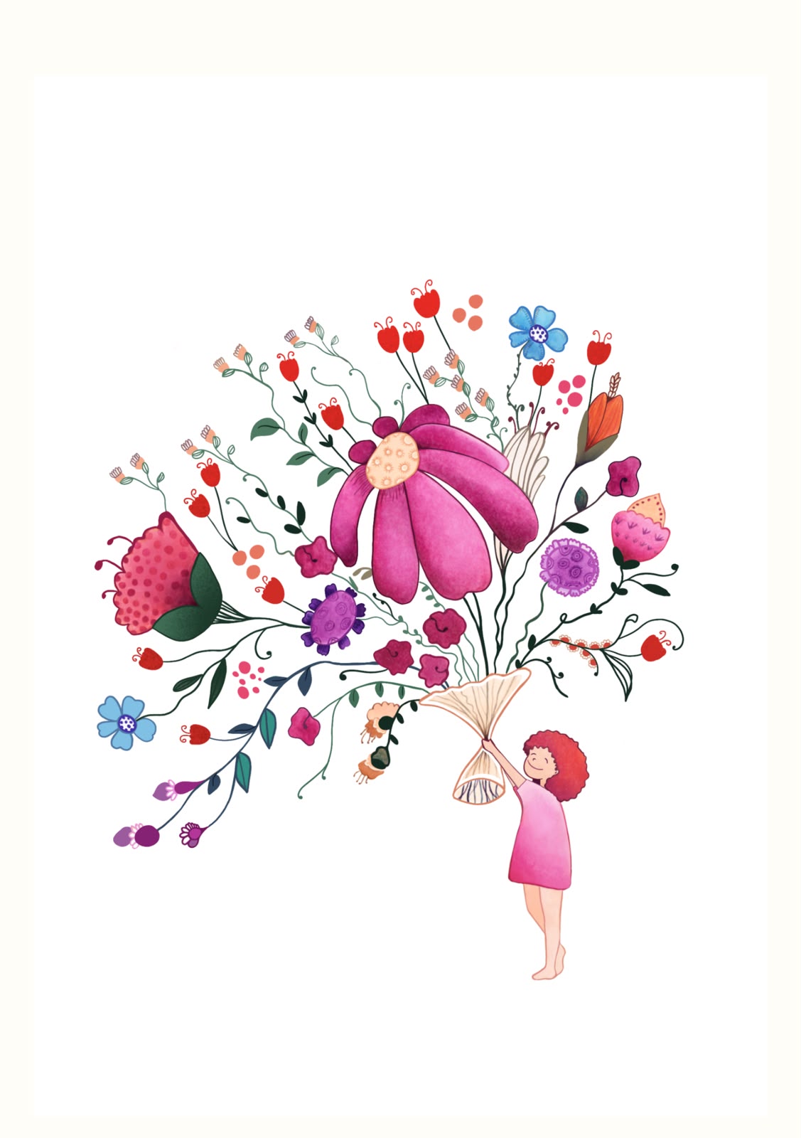 Postal il·lustrada Ram de flors