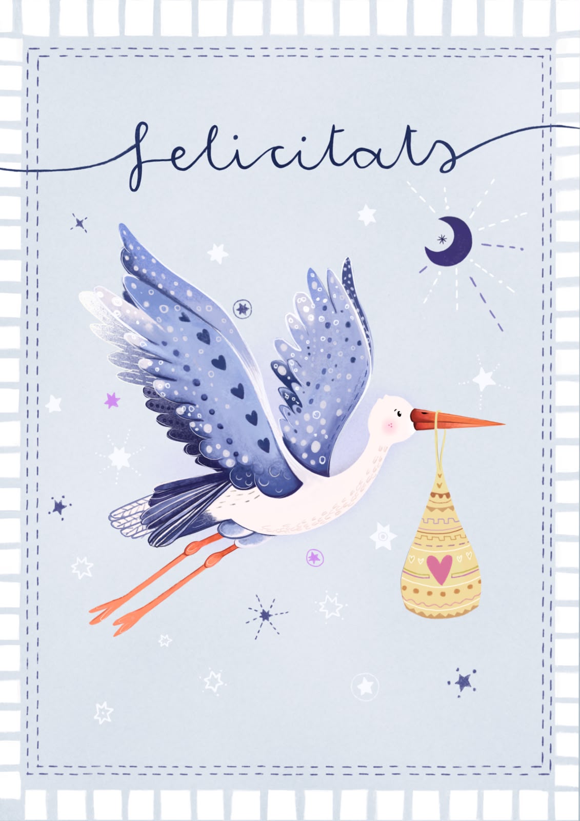 Postal il·lustrada Felicitats